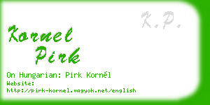 kornel pirk business card